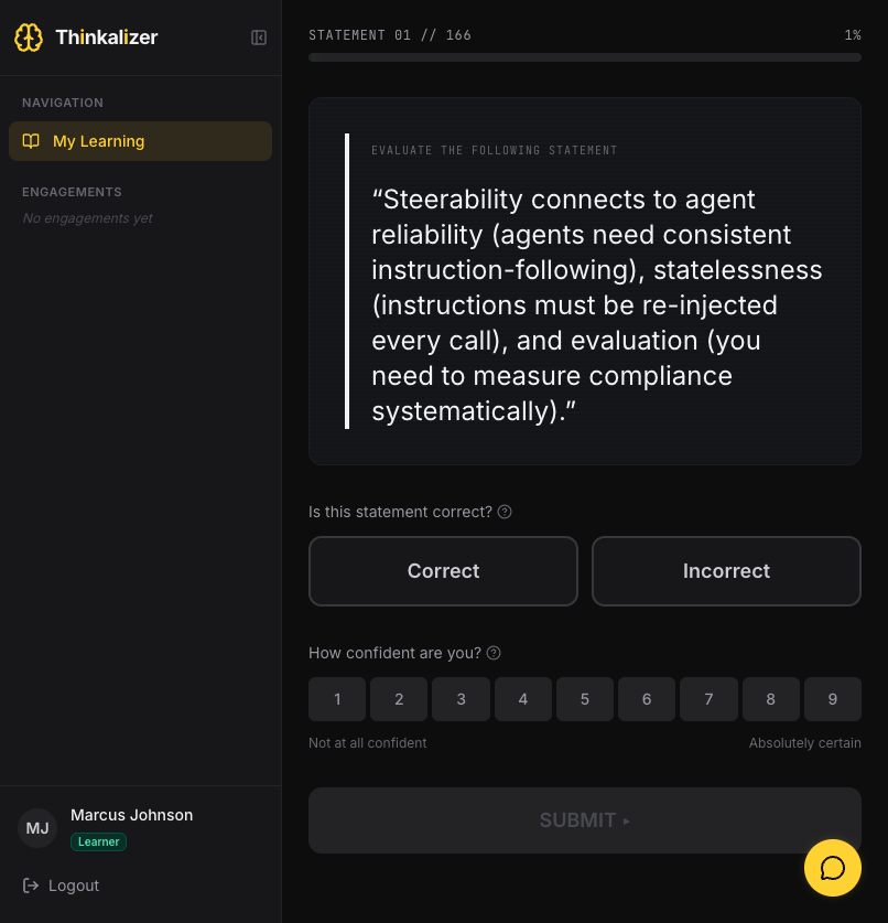 Assessment Taking Screen